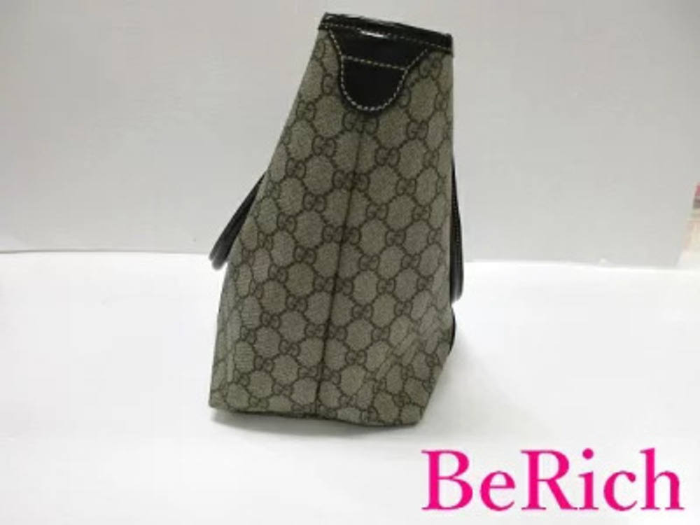 Gucci Bag Shoulder GG Leather Plus Tote Handbag Supreme Black